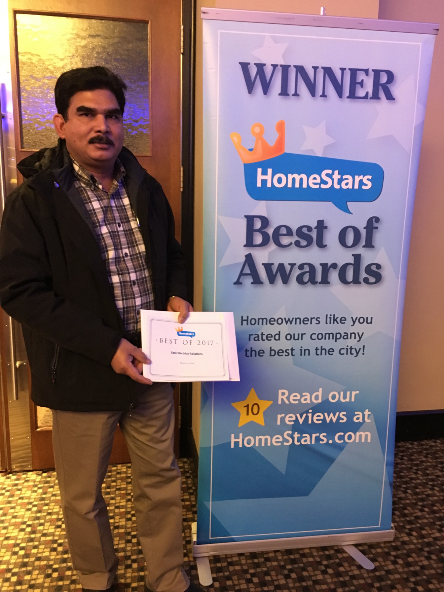 Safe Electrical Solutions HomeStars Best for Many Years award — top-rated Toronto electrician