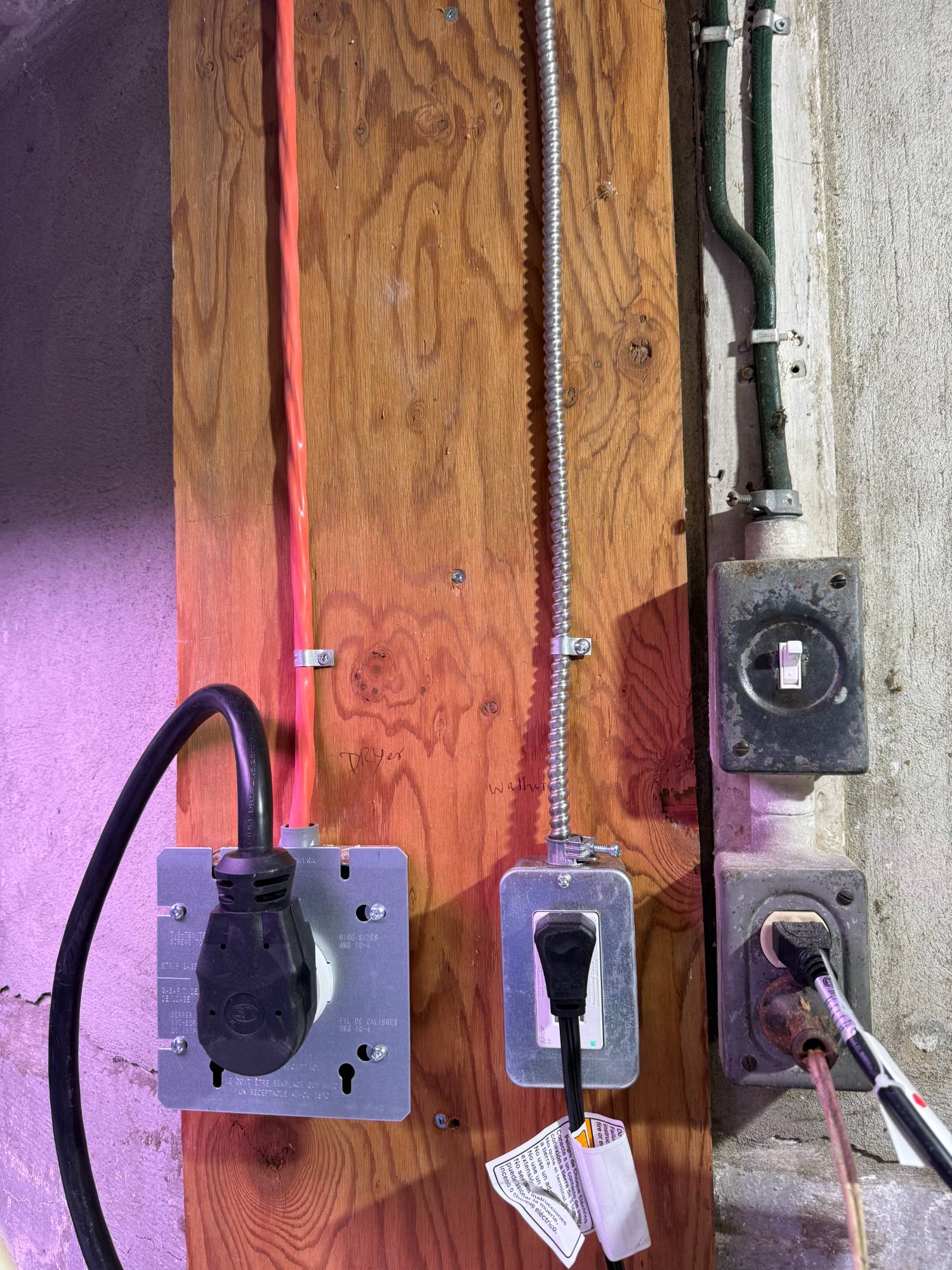 Basement dedicated circuit and dryer outlet installation Toronto GTA