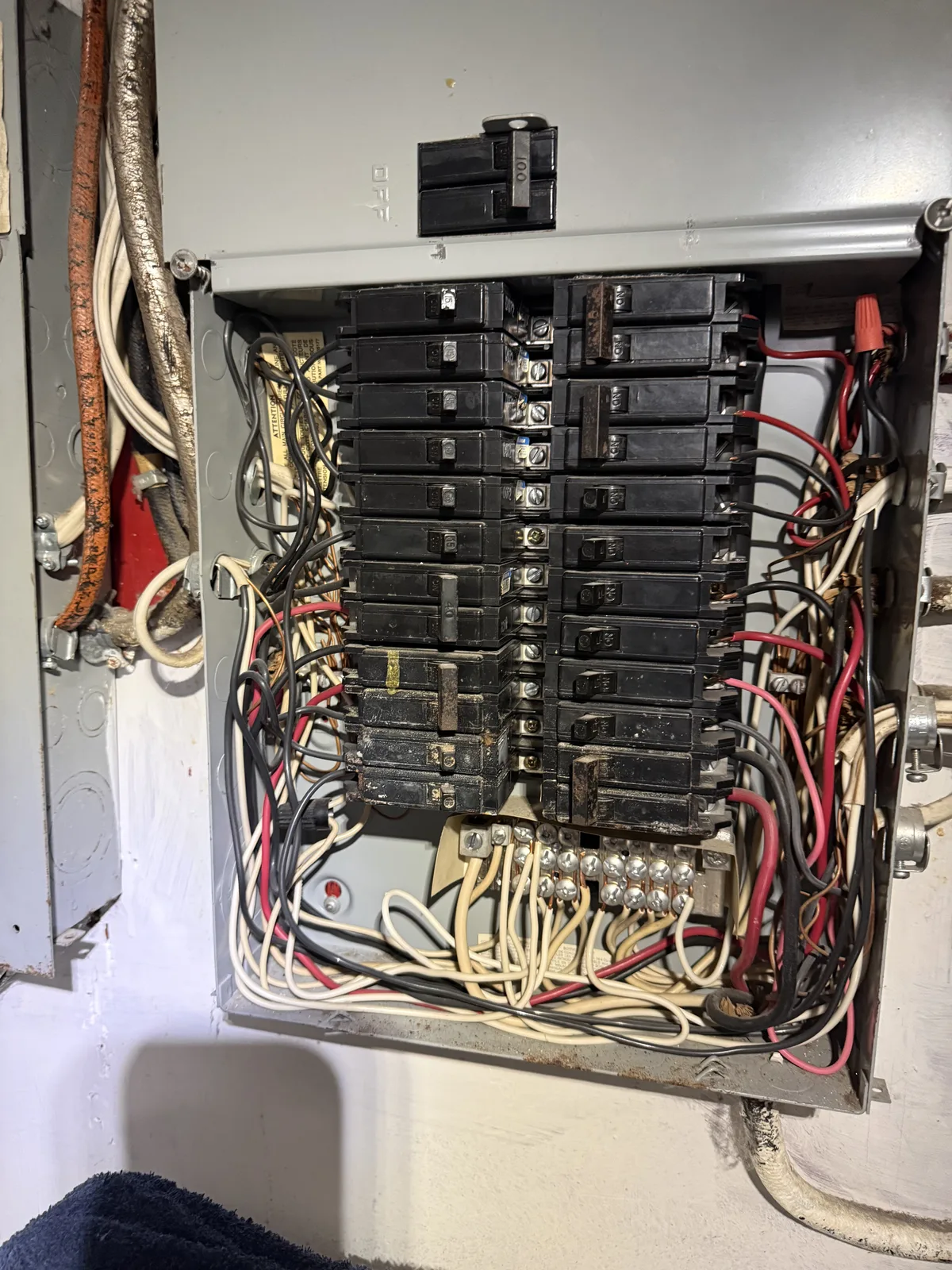 Old panel before replacement by Safe Electrical Solutions Toronto