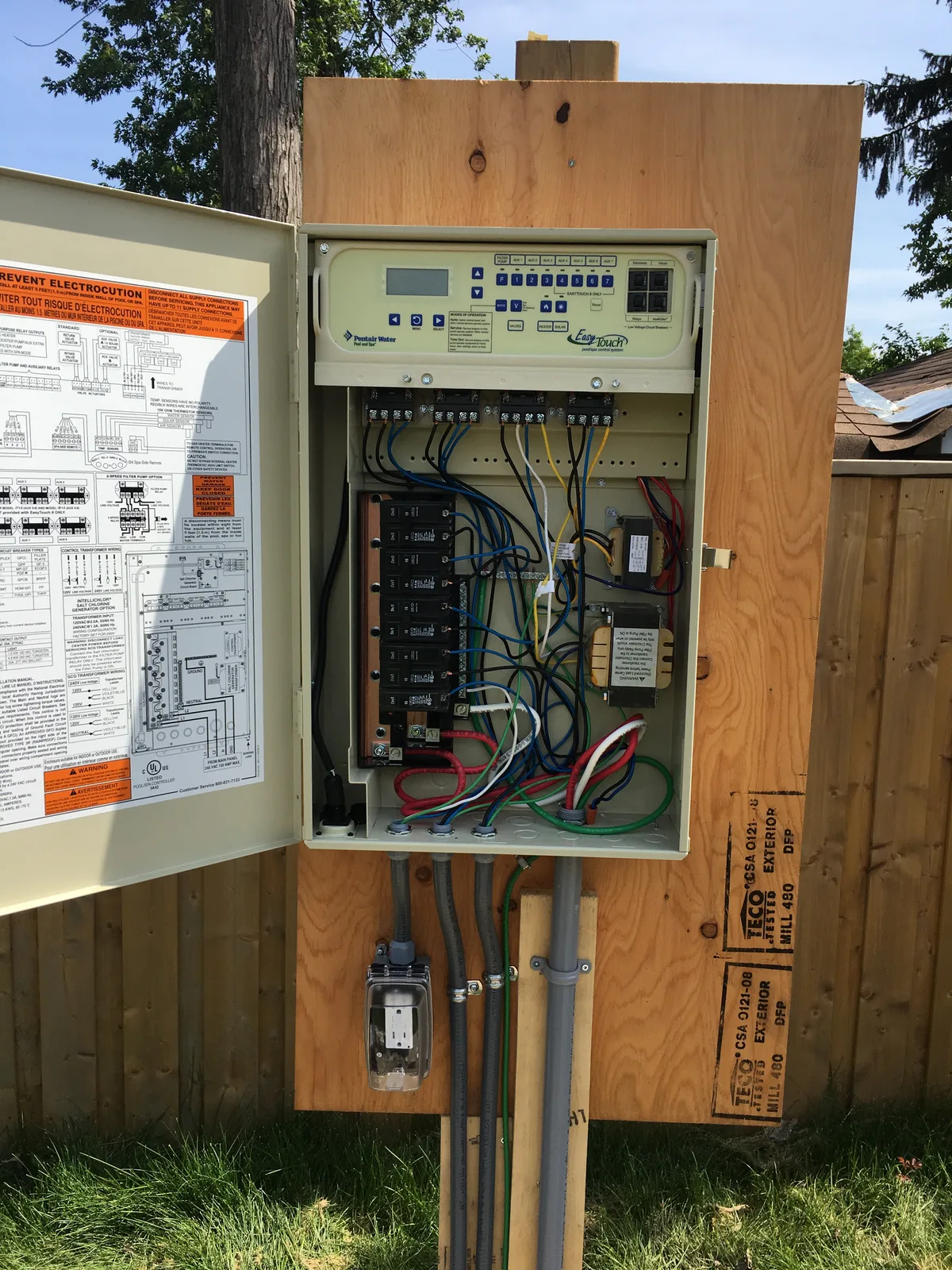 Outdoor transfer switch panel installation Toronto GTA