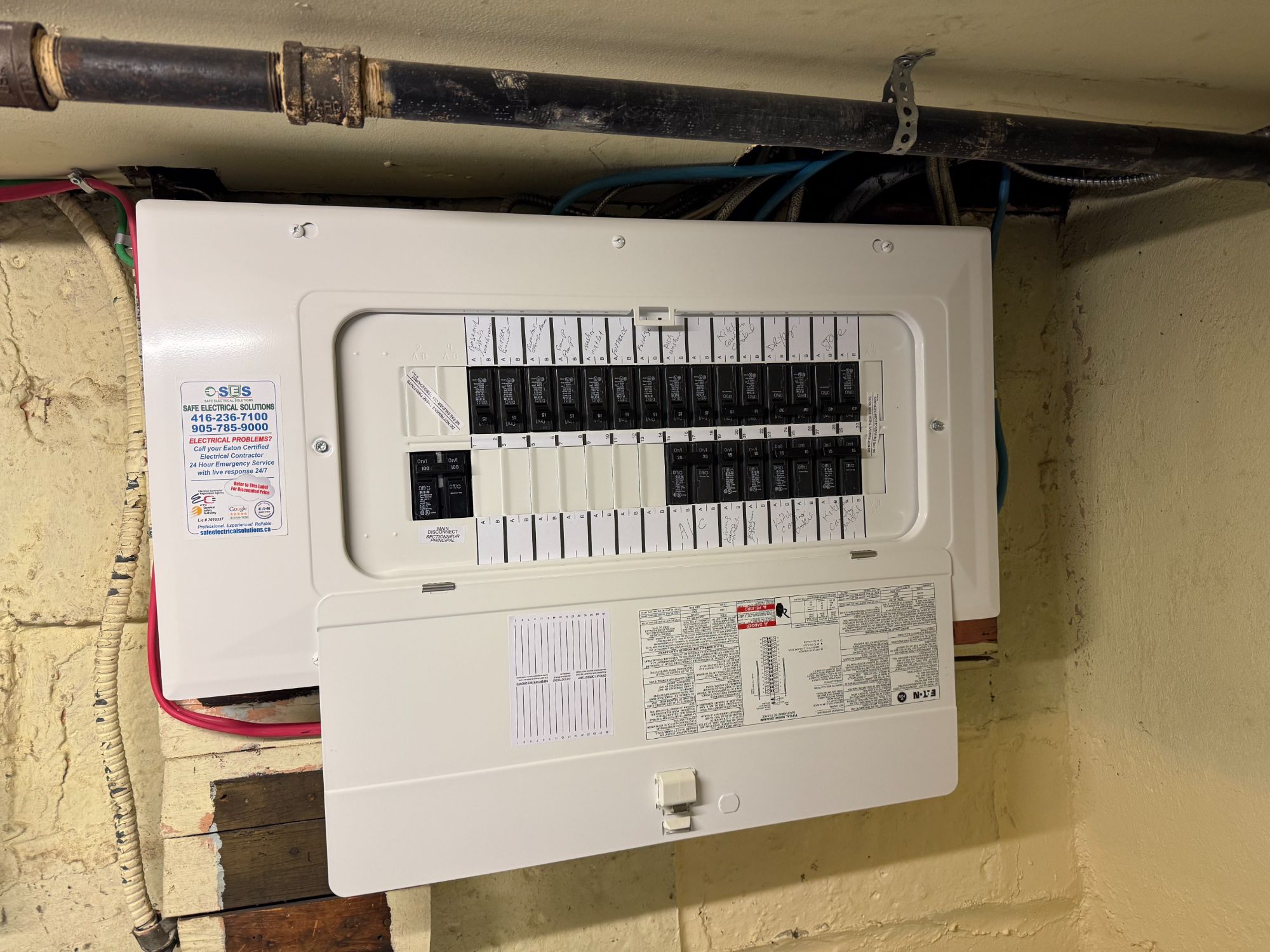 Eaton 200A panel service upgrade installation by licensed Toronto electrician